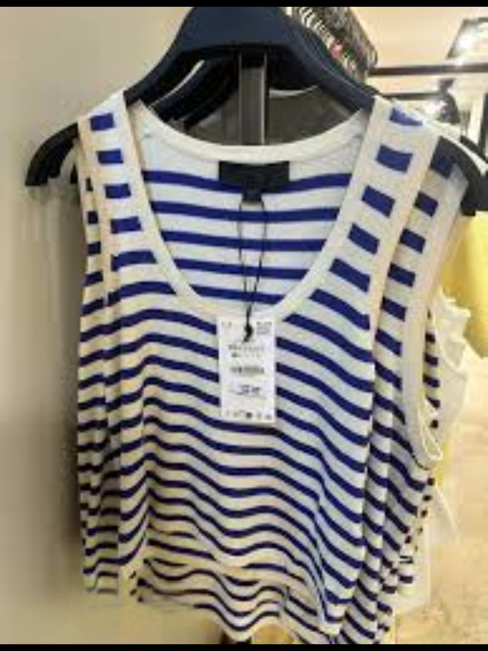 ZARA NWT SZ SMALL Soft Striped Blue and White Sleeveless Tank Top